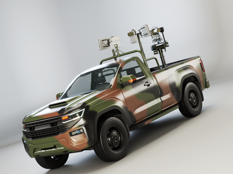 Truk Pickup Anti Drone Model 3D