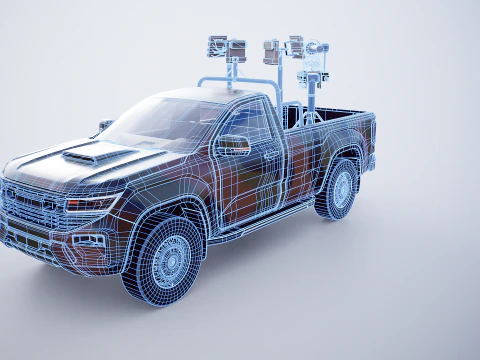 Camioneta anti drones Modelo 3D