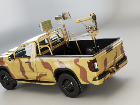Camioncino anti-drone Sand Camo Modello 3D
