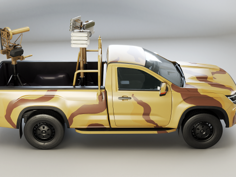 Camioncino anti-drone Sand Camo Modello 3D