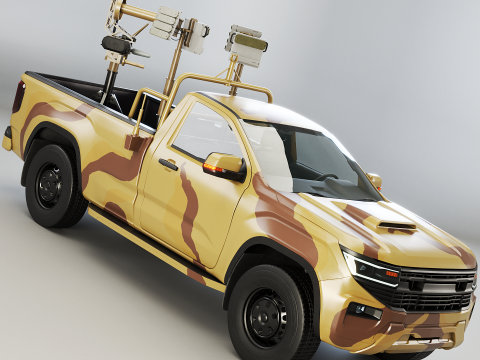 Camioncino anti-drone Sand Camo Modello 3D