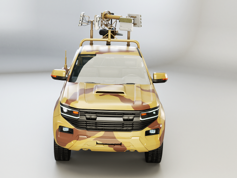 Camioncino anti-drone Sand Camo Modello 3D