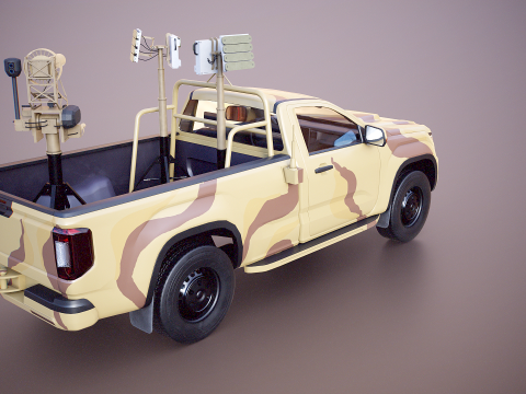 Camioncino anti-drone Sand Camo Modello 3D