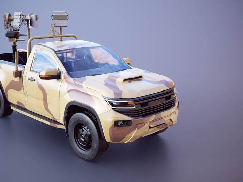 Camioncino anti-drone Sand Camo Modello 3D