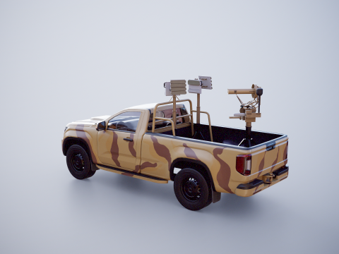 Camioncino anti-drone Sand Camo Modello 3D
