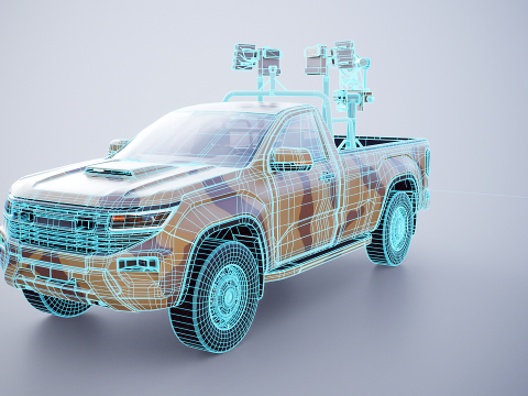 Camioncino anti-drone Sand Camo Modello 3D