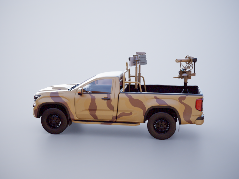 Camioncino anti-drone Sand Camo Modello 3D