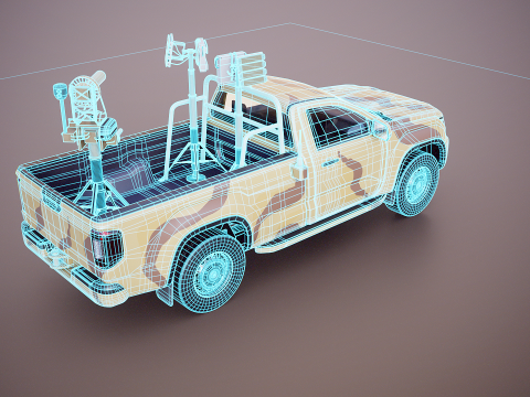 Camioncino anti-drone Sand Camo Modello 3D