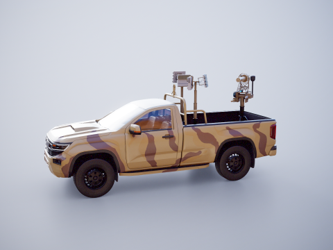 Camioncino anti-drone Sand Camo Modello 3D
