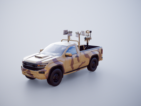 Camioncino anti-drone Sand Camo Modello 3D