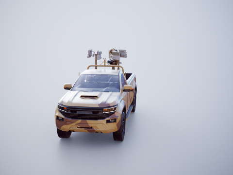 Camioncino anti-drone Sand Camo Modello 3D