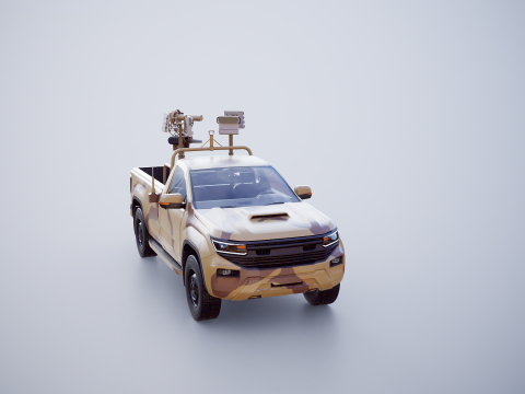 Camioncino anti-drone Sand Camo Modello 3D