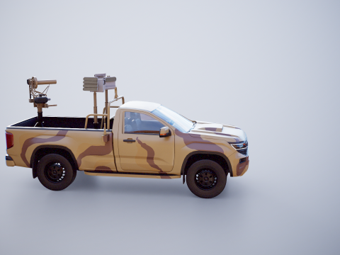 Camioncino anti-drone Sand Camo Modello 3D