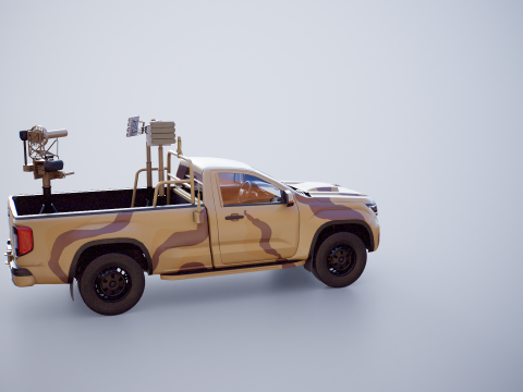 Camioncino anti-drone Sand Camo Modello 3D