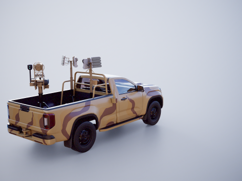 Camioncino anti-drone Sand Camo Modello 3D