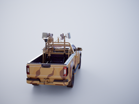 Camioncino anti-drone Sand Camo Modello 3D