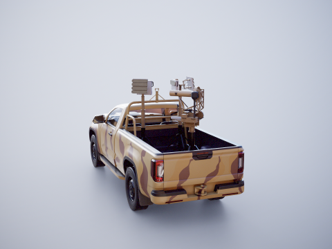 Camioncino anti-drone Sand Camo Modello 3D