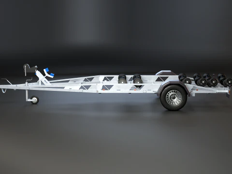 Rimorchio per barca camper Modello 3D