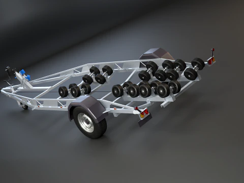 Rimorchio per barca camper Modello 3D