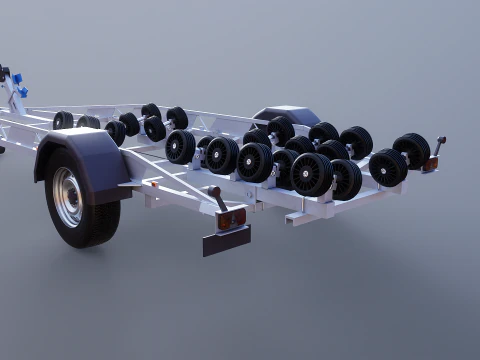 Rimorchio per barca camper Modello 3D