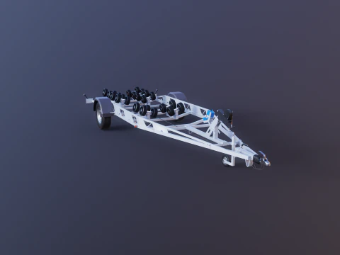 Rimorchio per barca camper Modello 3D