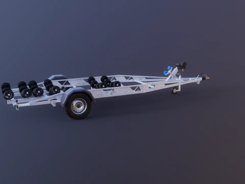 Rimorchio per barca camper Modello 3D