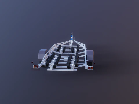 Rimorchio per barca camper Modello 3D