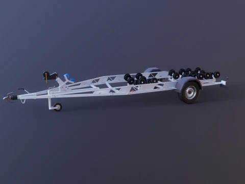 Rimorchio per barca camper Modello 3D