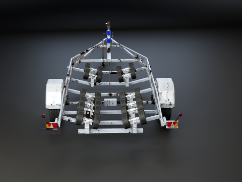 Barco Remolque RV Usado Modelo 3D