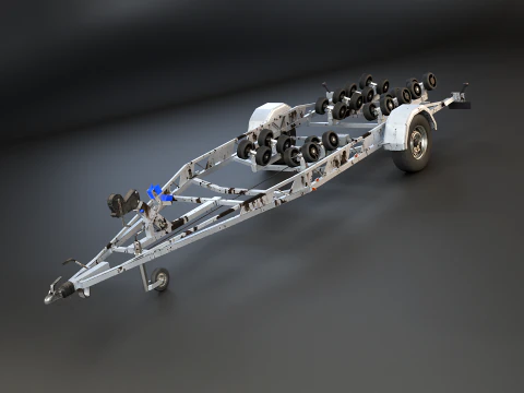 Rimorchio per barca RV usato Modello 3D