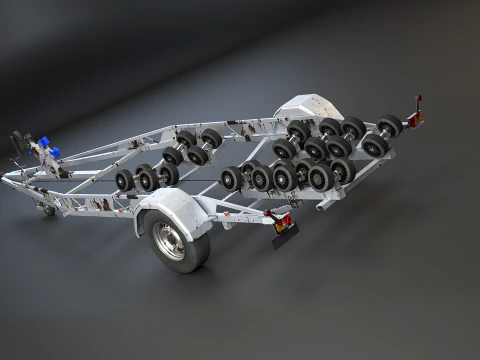 Rimorchio per barca RV usato Modello 3D