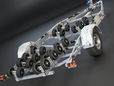 Rimorchio per barca RV usato Modello 3D