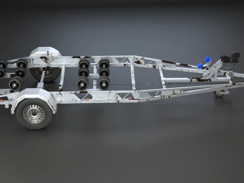 Rimorchio per barca RV usato Modello 3D