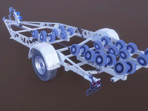 Rimorchio per barca RV usato Modello 3D