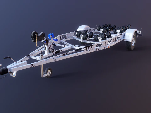 Rimorchio per barca RV usato Modello 3D