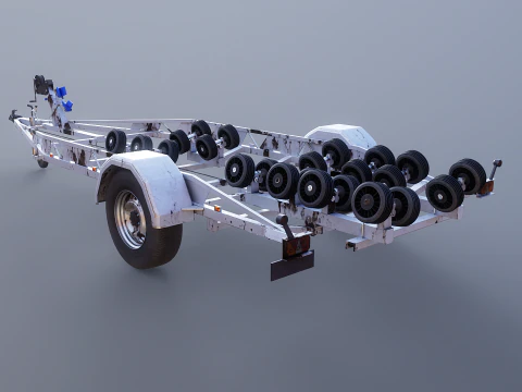 Rimorchio per barca RV usato Modello 3D