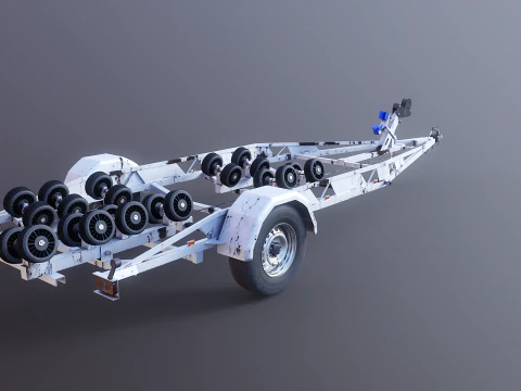 Rimorchio per barca RV usato Modello 3D