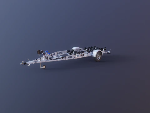 Rimorchio per barca RV usato Modello 3D