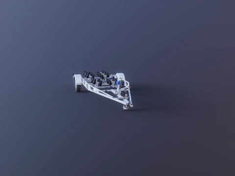 Rimorchio per barca RV usato Modello 3D