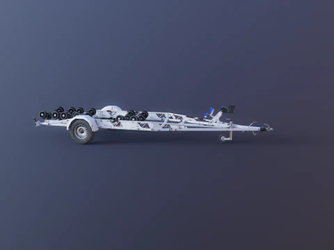 Rimorchio per barca RV usato Modello 3D