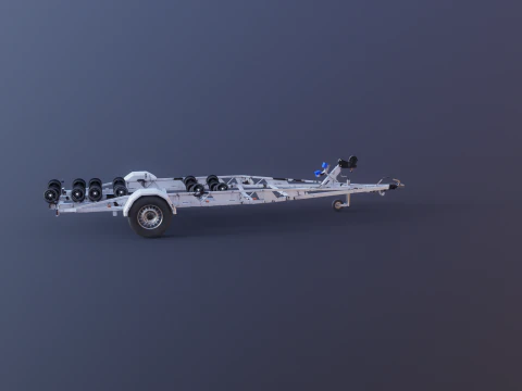 Rimorchio per barca RV usato Modello 3D