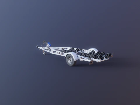 Rimorchio per barca RV usato Modello 3D