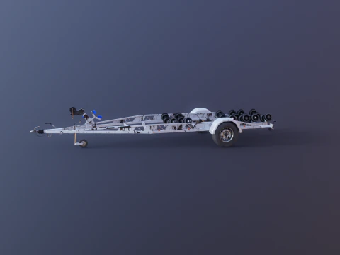 Rimorchio per barca RV usato Modello 3D