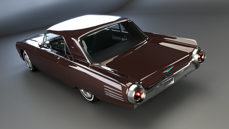 Hardtop Konvertibel Thunderbird 1961 Model 3D .c4d .max .obj .3ds .fbx .stl .blend 