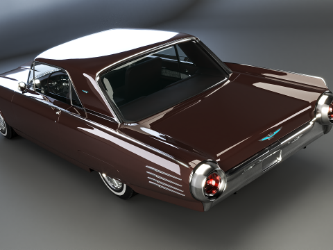 Thunderbird 1961 Convertible Hardtop 3D Model
