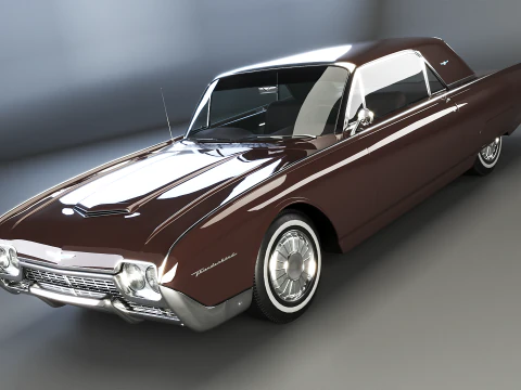 Thunderbird 1961 Convertible Hardtop 3D Model
