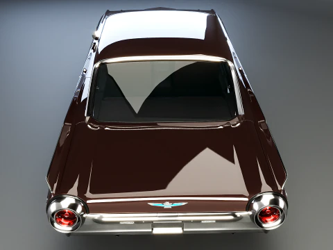 Thunderbird 1961 Convertible Hardtop 3D Model