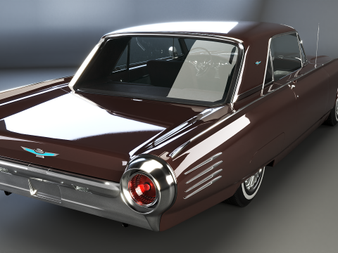 Hardtop Konvertibel Thunderbird 1961 Model 3D