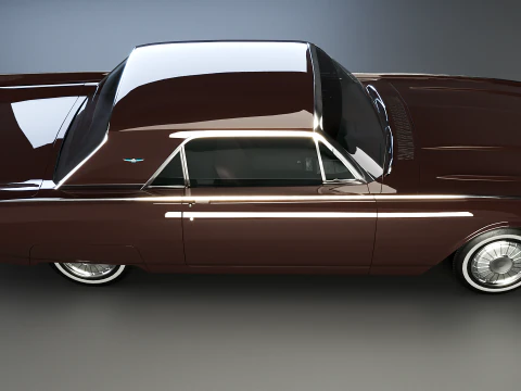 Thunderbird 1961 Convertible Hardtop 3D Model