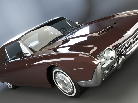 Hardtop Konvertibel Thunderbird 1961 Model 3D
